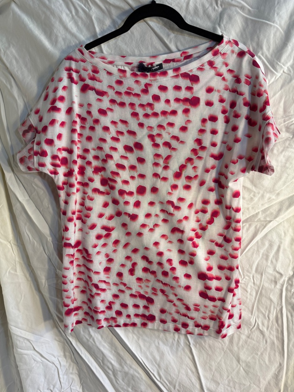 Jil Sander Pink and White Patterned Short Sleeve Top